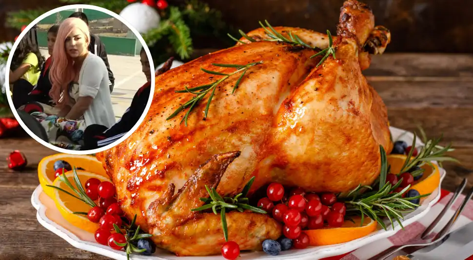 La vez que Lady Gaga comió pavo.