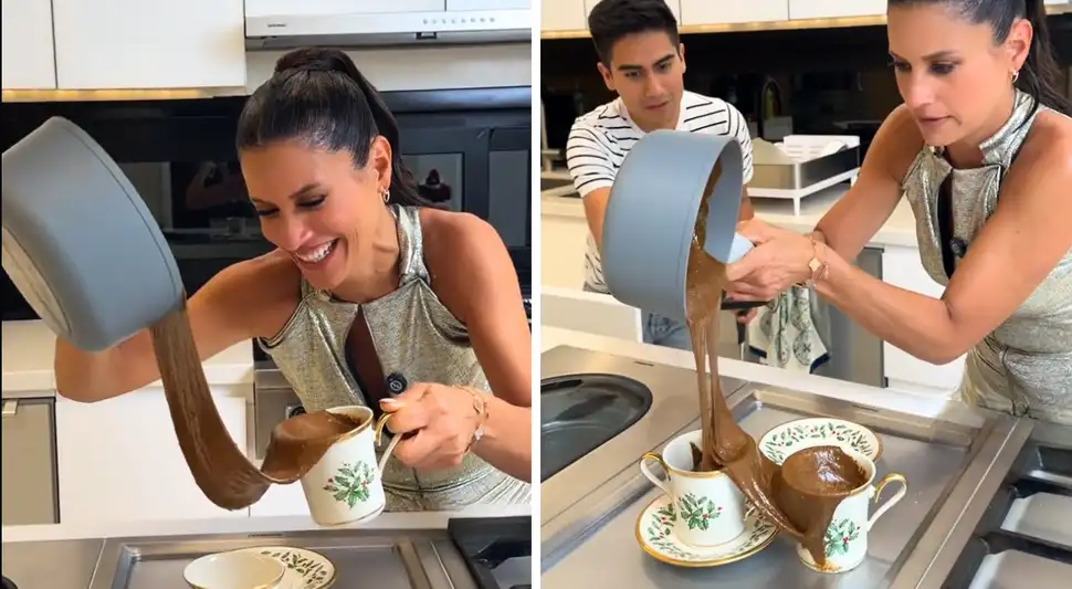 Pía Copello prepara chocolate caliente