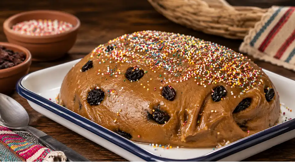 El sanguito, dulce peruano de raíces andinas y afroperuanas, resalta la riqueza del mestizaje culinario en la gastronomía de Lima. Este postre tiene una historia cultural y ritual profunda. Foto: IA