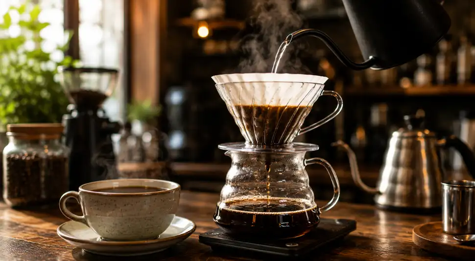 El café pasado peruano sorprende a James Hoffmann, reconocido campeón mundial de baristas. Su experiencia resalta el valor cultural de este método tradicional, preparado en cafetera gota a gota. Foto: IA